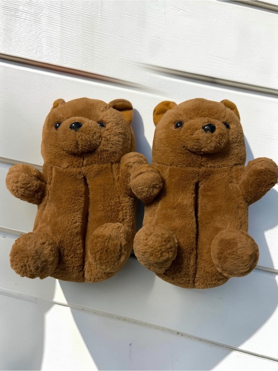 Aeropostale Shoes - Aeropostale Teddy Bear Novelty Slippers Brown Fits ~ Woman large